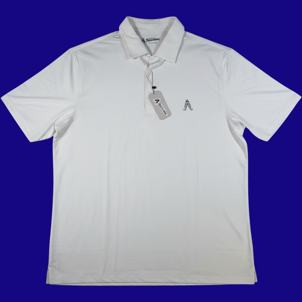 Royal & Awesome Polo Shirt Mens XL White Polyester Spandex Golf